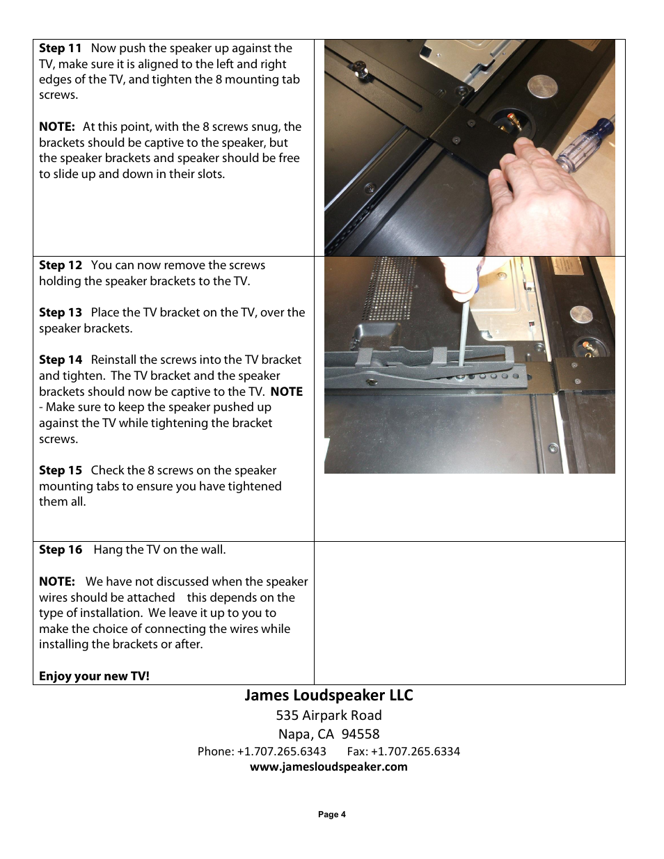 James loudspeaker llc | James Loudspeaker SPL SERIES LCR (1 piece bracket) User Manual | Page 4 / 4