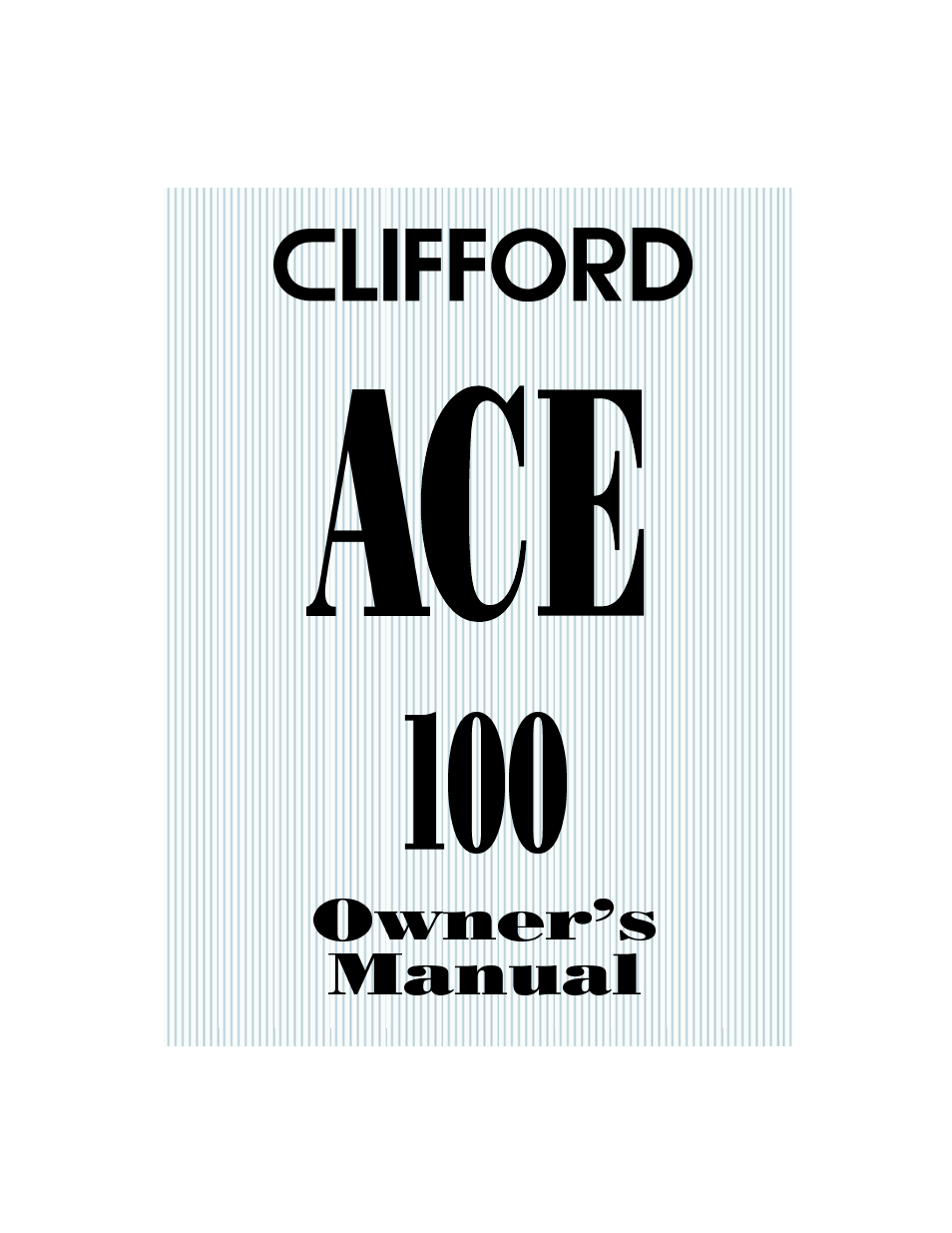 CLIFFORD 100 User Manual | 8 pages