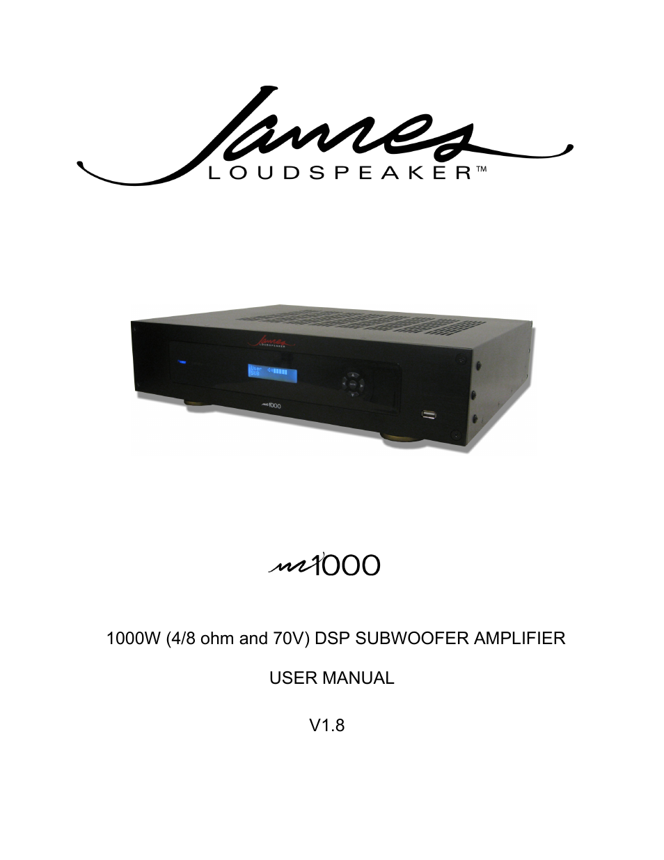 James Loudspeaker M1000 User Manual | 19 pages