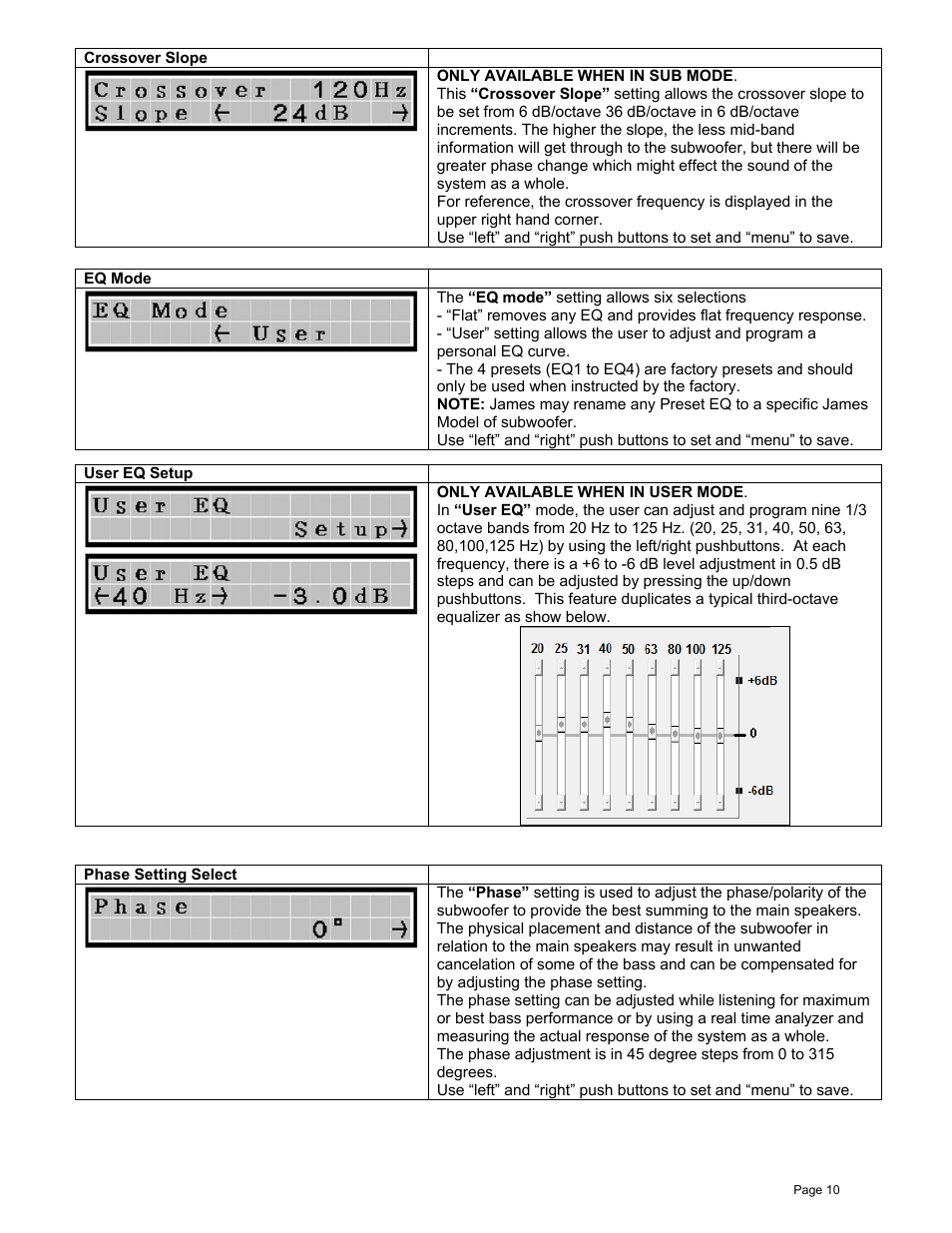 James Loudspeaker M1000 User Manual | Page 10 / 19