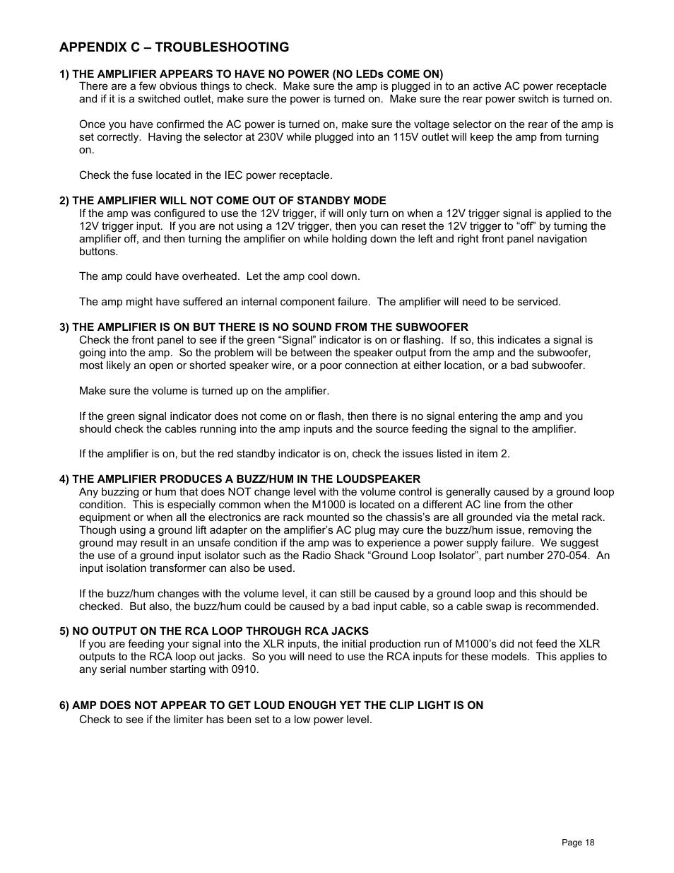 James Loudspeaker M1000 User Manual | Page 18 / 19