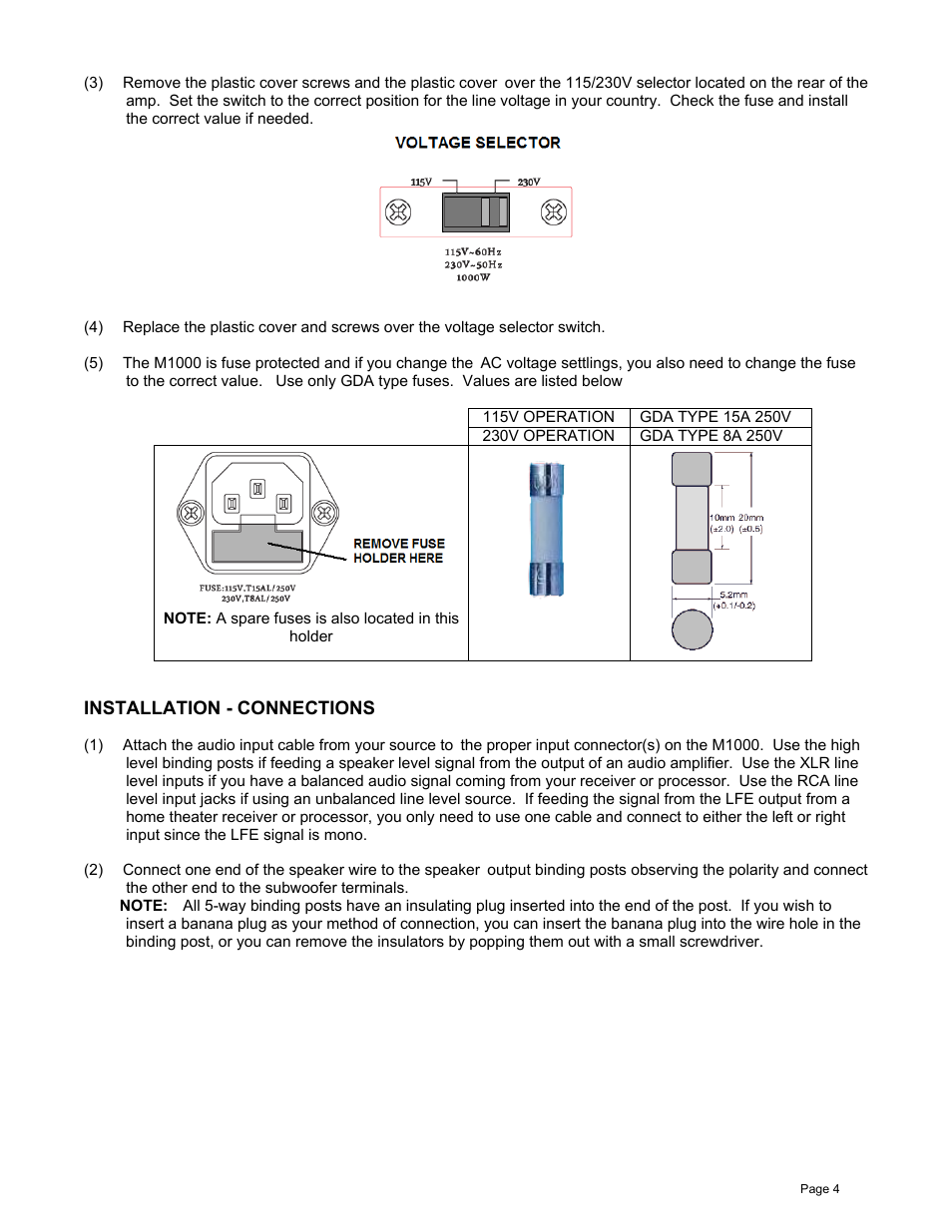 James Loudspeaker M1000 User Manual | Page 4 / 19