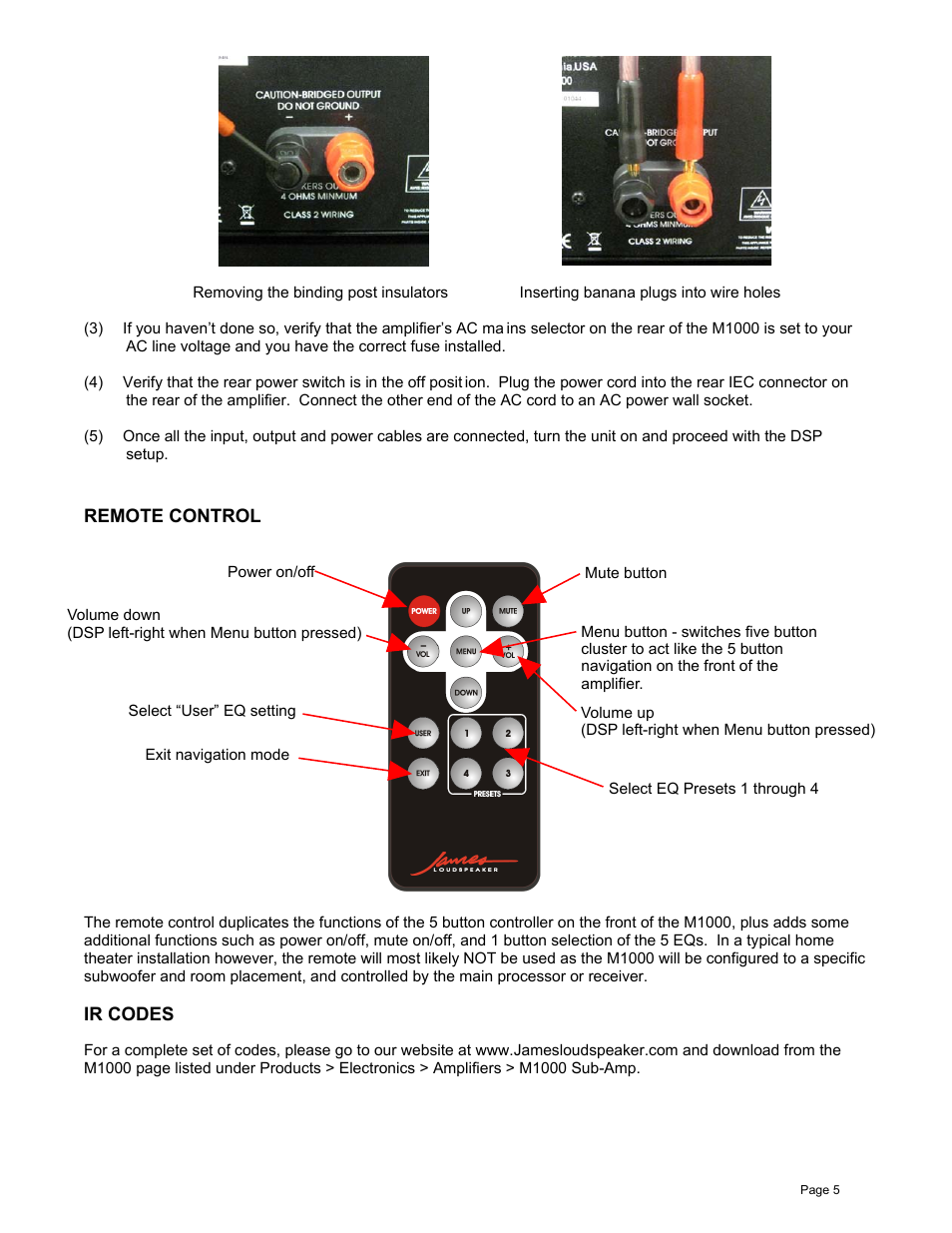 James Loudspeaker M1000 User Manual | Page 5 / 19