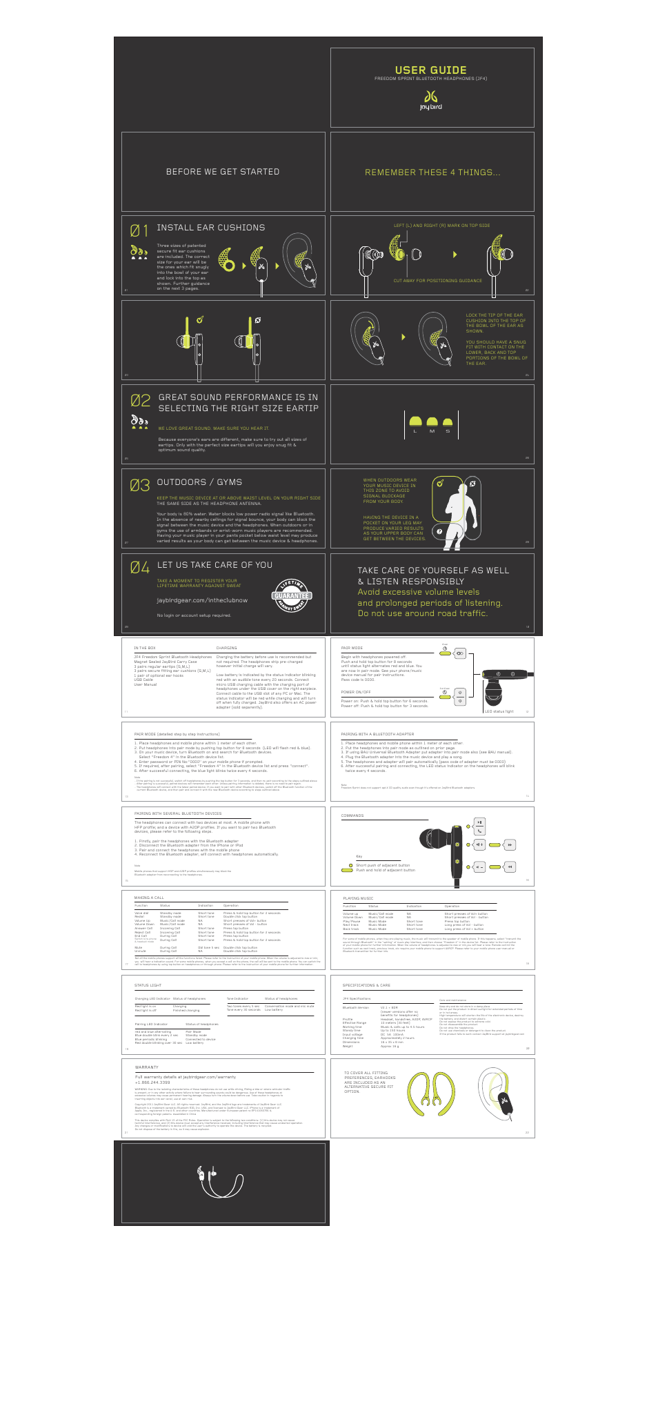 JayBird JF4 User Manual | 1 page