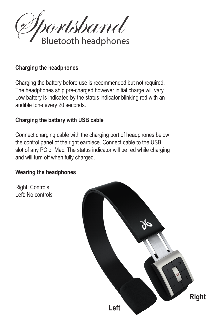 Sb1-usermanual-20100225-02, Sportsband | JayBird SB1 User Manual | Page 2 / 11