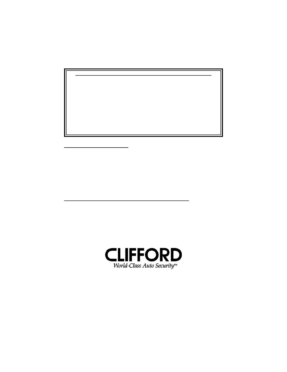 CLIFFORD Tazor II User Manual | Page 8 / 8