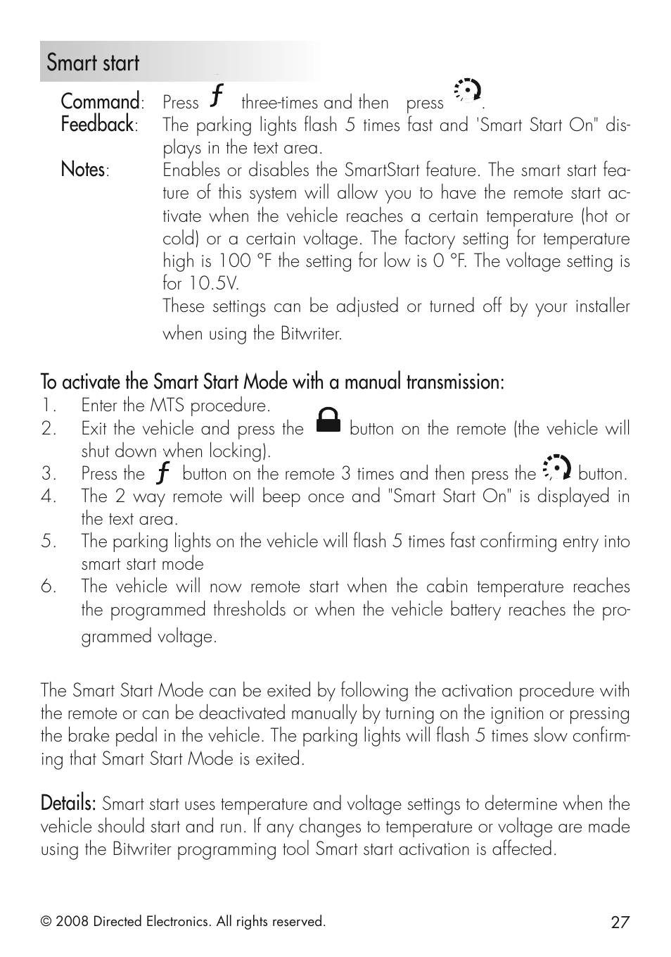 Smart start | CLIFFORD 20.7 User Manual | Page 27 / 52