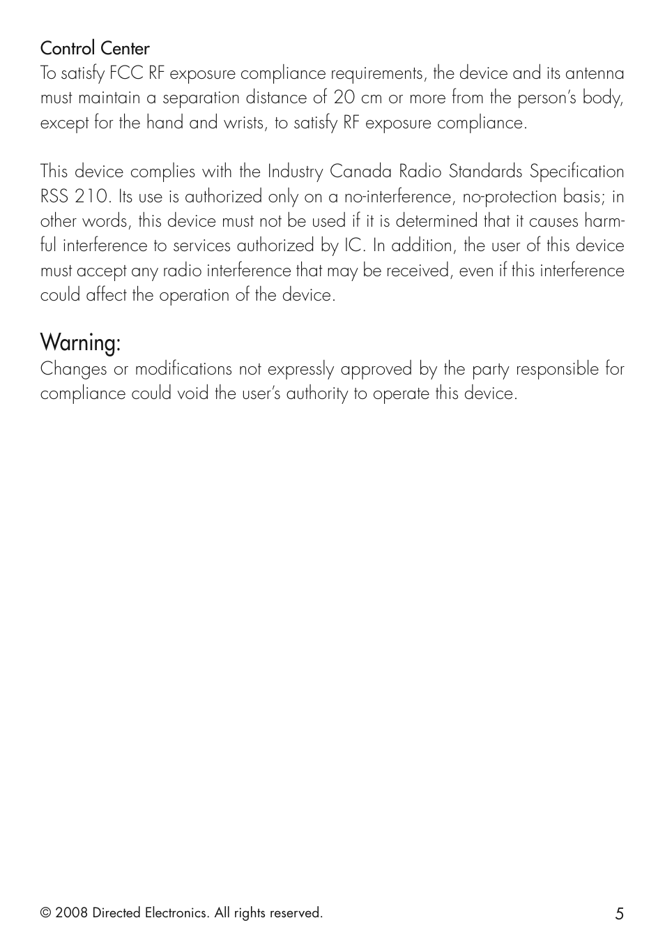 Warning | CLIFFORD 20.7 User Manual | Page 5 / 52