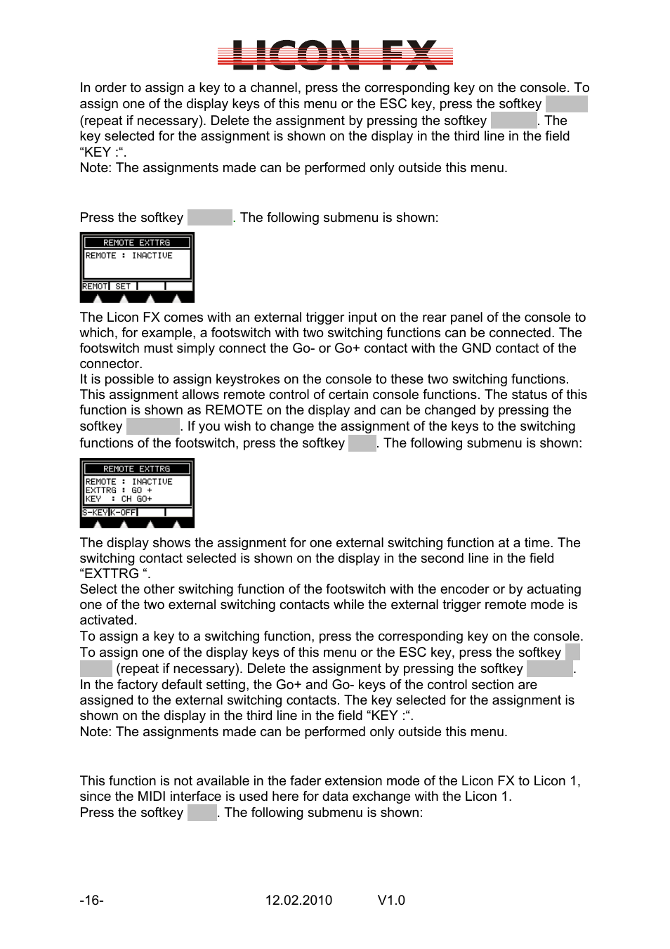 JB-Lighting Licon FX User Manual | Page 16 / 44