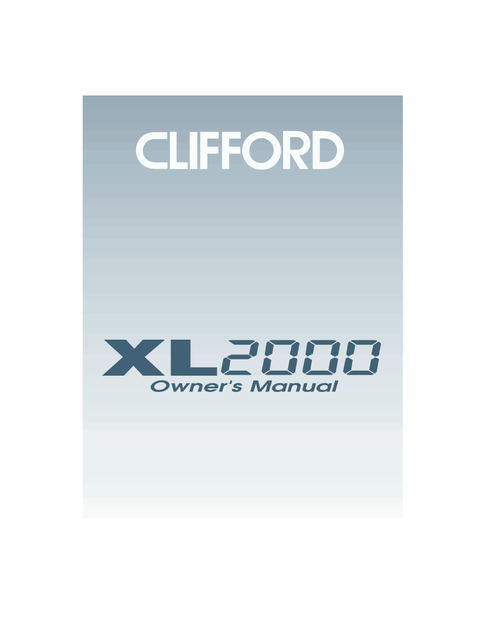 CLIFFORD XL2000 User Manual | 12 pages