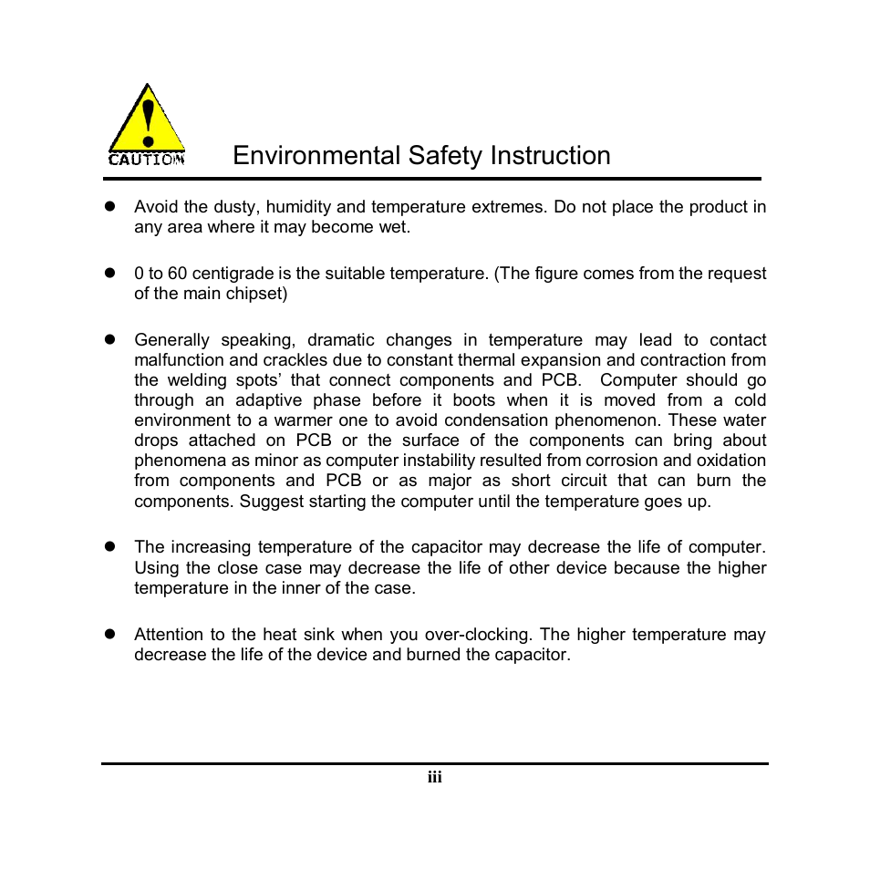 Environmental safety instruction | Jetway Computer NF9QU User Manual | Page 4 / 44