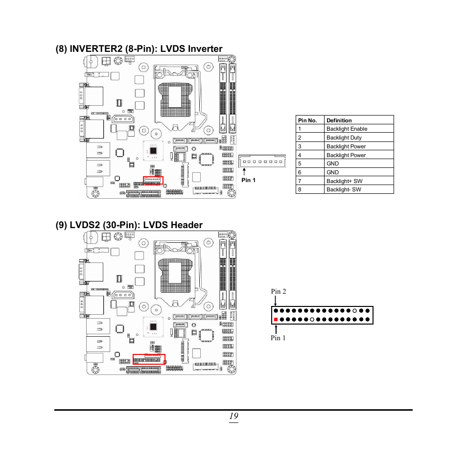 9) lvds2 (30-pin): lvds header | Jetway Computer NF9Q User Manual | Page 24 / 48