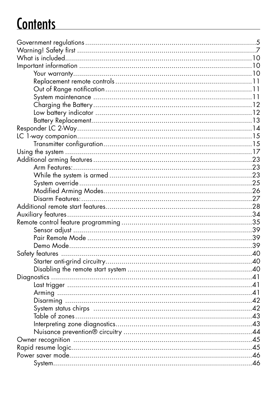 CLIFFORD Responder LC 50.7X User Manual | Page 3 / 60