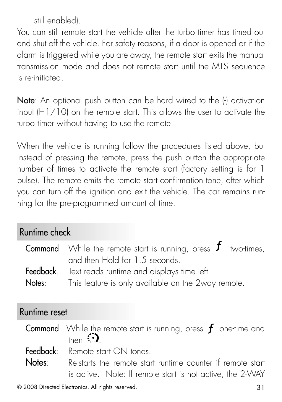 Runtime check, Runtime reset | CLIFFORD Responder LC 50.7X User Manual | Page 31 / 60