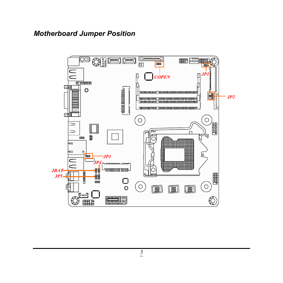 Motherboard jumper position | Jetway Computer NC9VL User Manual | Page 10 / 43
