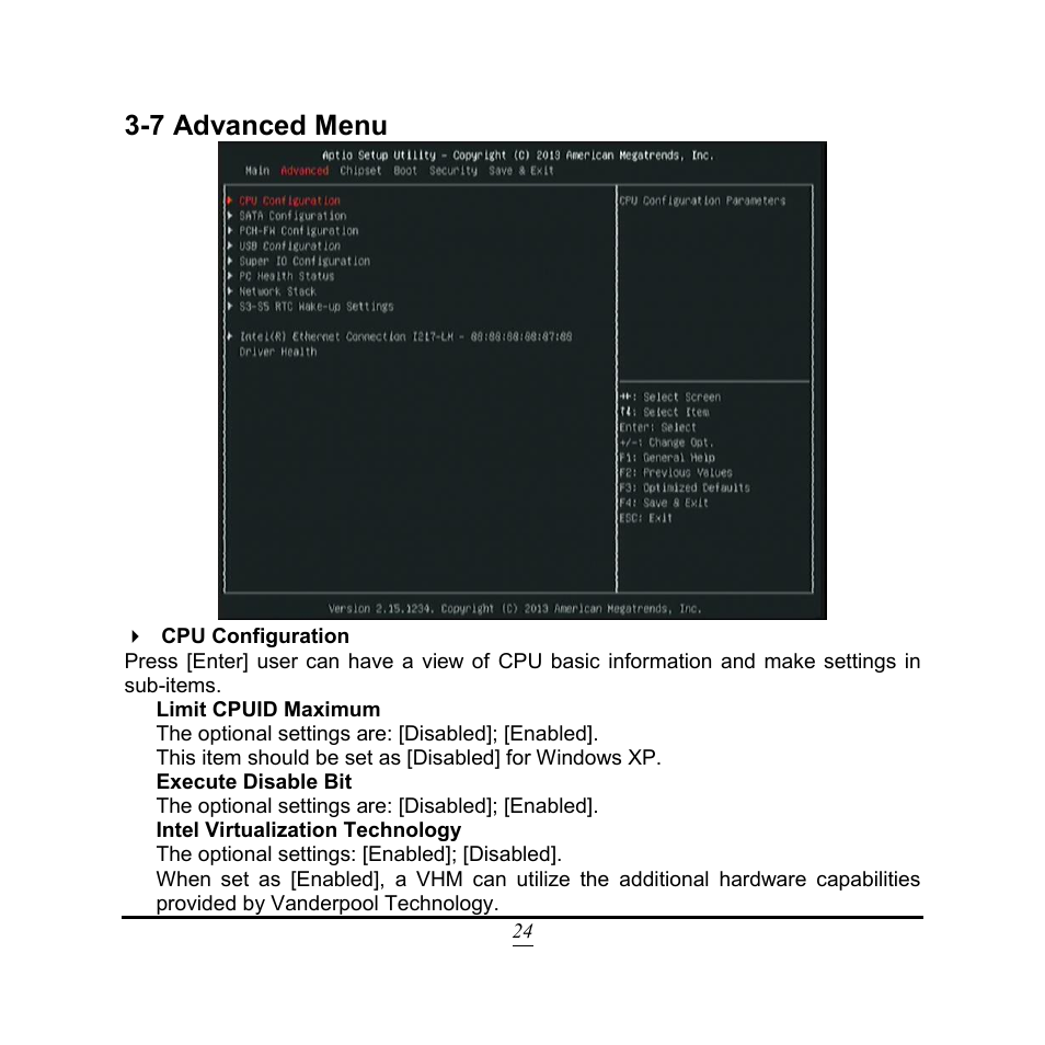 7 advanced menu | Jetway Computer NC9VL User Manual | Page 29 / 43