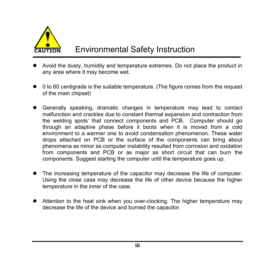 Environmental safety instruction | Jetway Computer NC9VL User Manual | Page 4 / 43