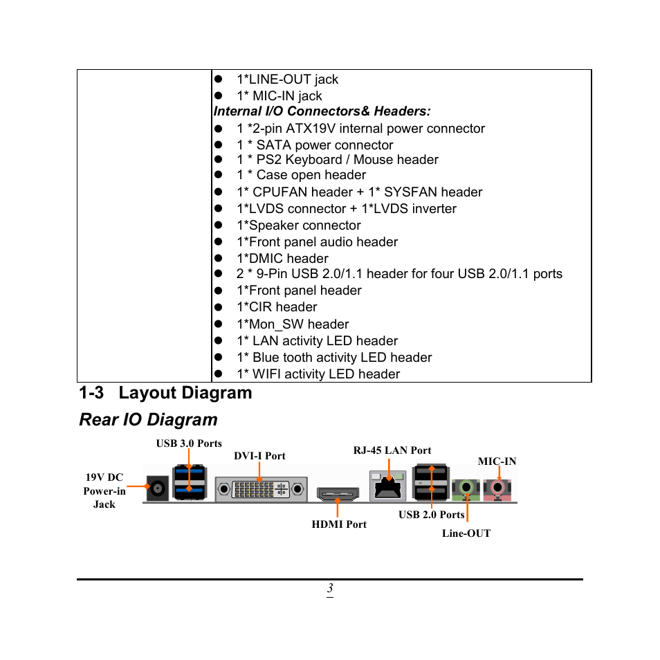 3 layout diagram rear io diagram | Jetway Computer NC9VL User Manual | Page 8 / 43
