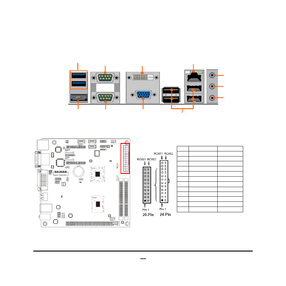 2 connectors and headers 2-2-1 connectors, 1) rear panel connectors, 2) atxpwr (24-pin block): power connector | Jetway Computer NC9Q User Manual | Page 18 / 47