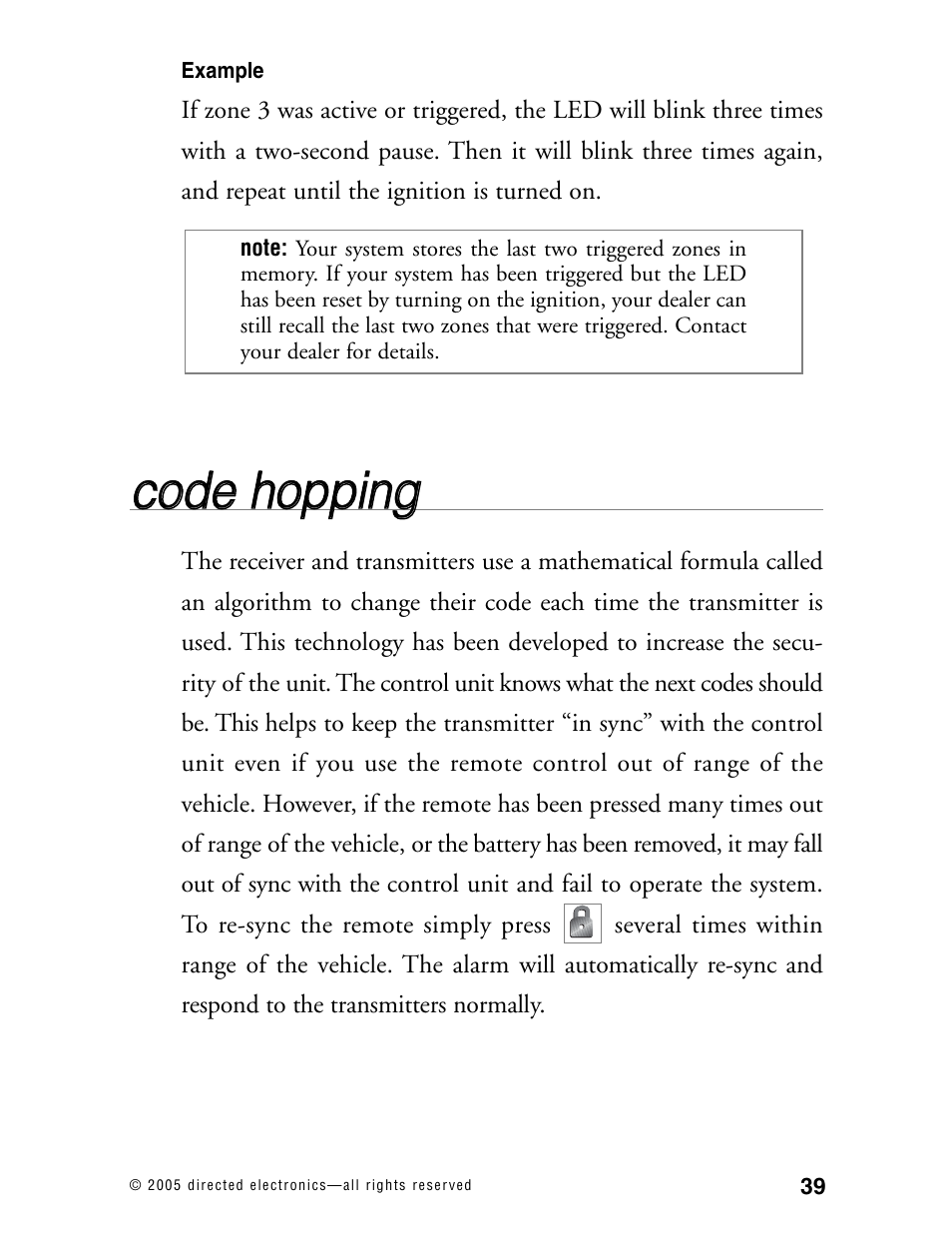 Cco od de e h ho op pp piin ng g | CLIFFORD Model RSX3.5 User Manual | Page 42 / 57