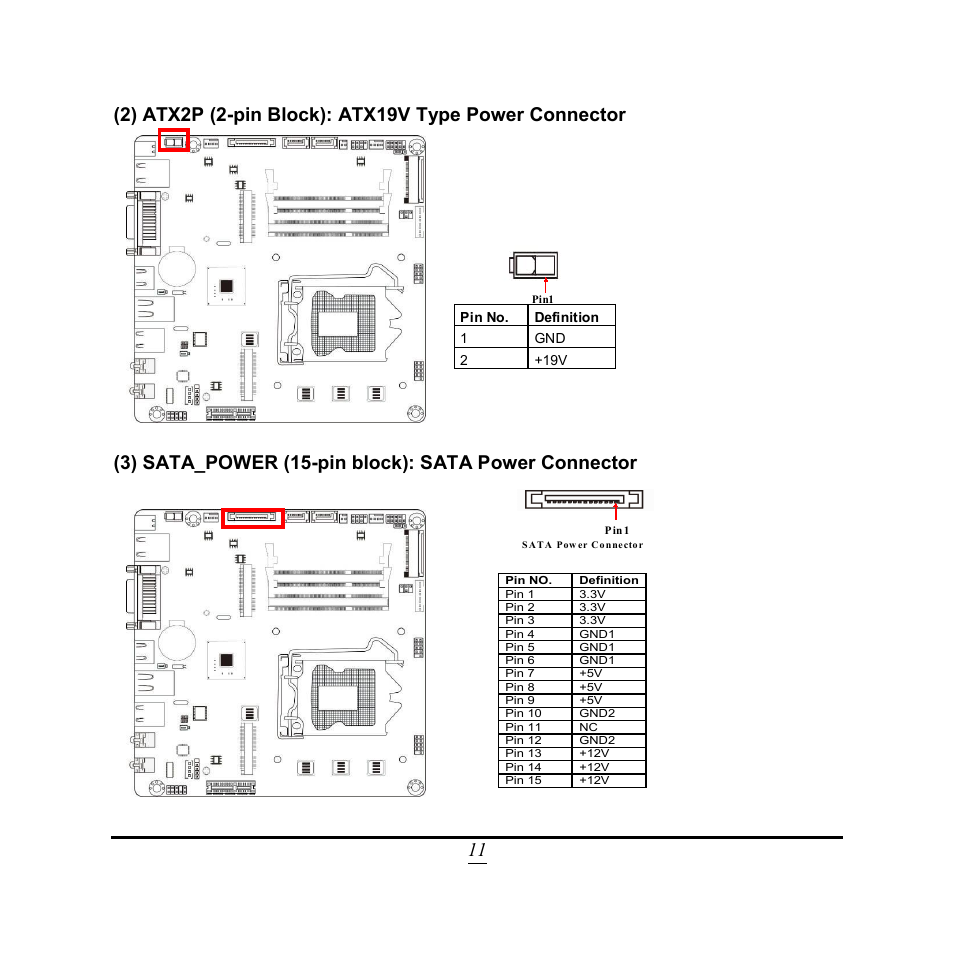3) sata_power (15-pin block): sata power connector | Jetway Computer NC9FL User Manual | Page 16 / 40