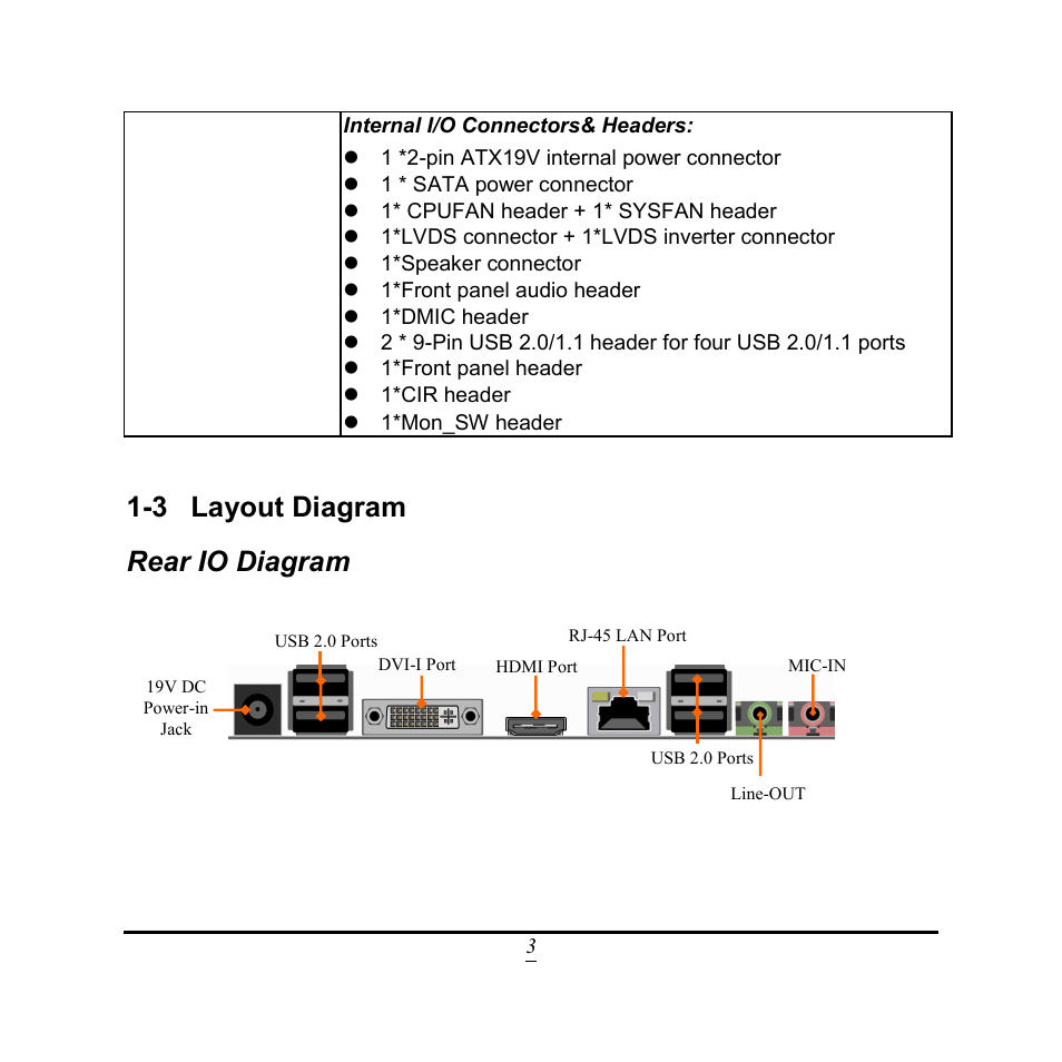 3 layout diagram rear io diagram | Jetway Computer NC9FL User Manual | Page 8 / 40