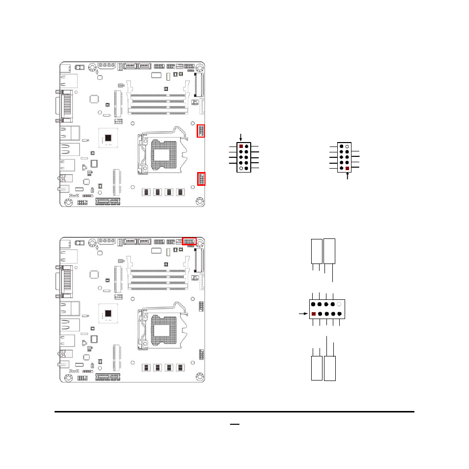 4) jw-fp(10-pin): front panel header, Usb1 header, Usb2 header | Jetway Computer NC9F User Manual | Page 22 / 40