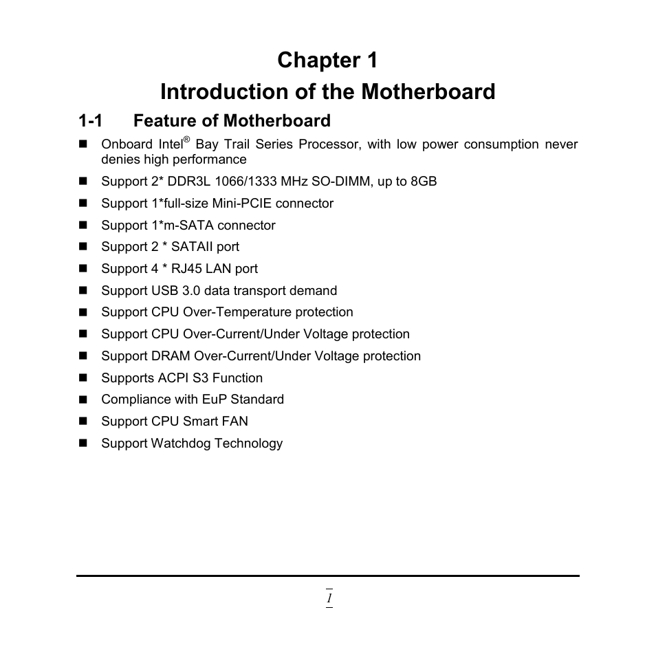 Chapter 1, Introduction of the motherboard, 1 feature of motherboard | Chapter 1 introduction of the motherboard | Jetway Computer NF9HG User Manual | Page 6 / 40