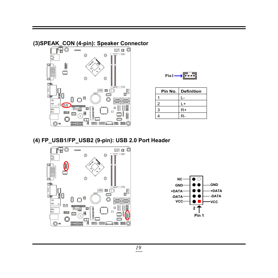 19 (3)speak_con (4-pin): speaker connector | Jetway Computer NF9W User Manual | Page 24 / 50