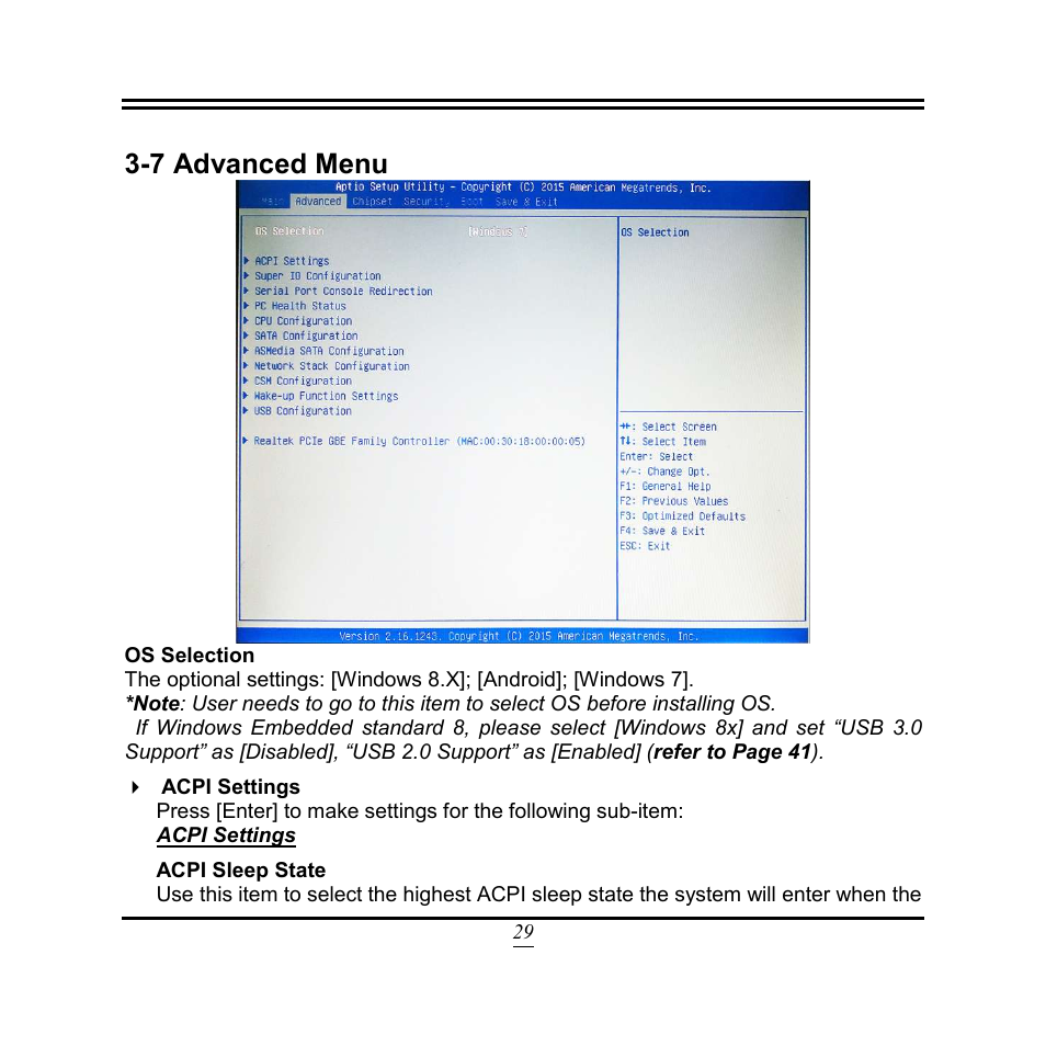 7 advanced menu | Jetway Computer NF9W User Manual | Page 34 / 50