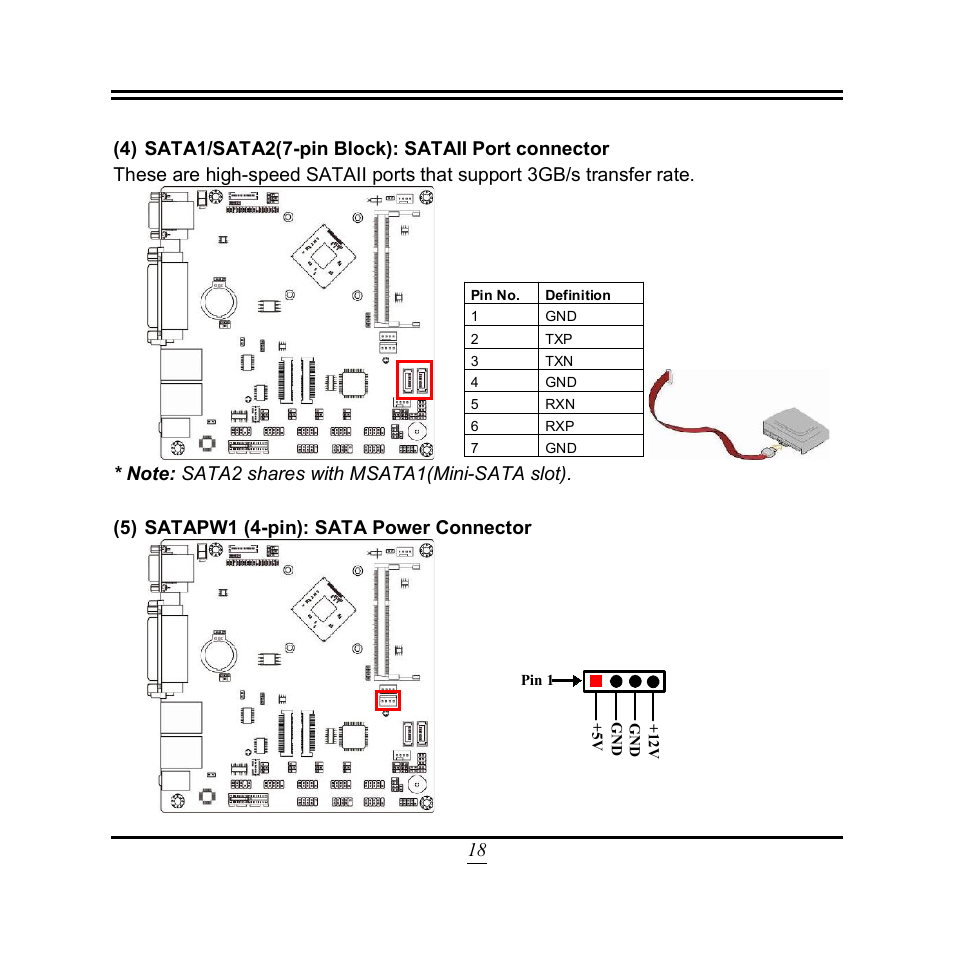 5) satapw1 (4-pin): sata power connector | Jetway Computer NF9U User Manual | Page 23 / 52