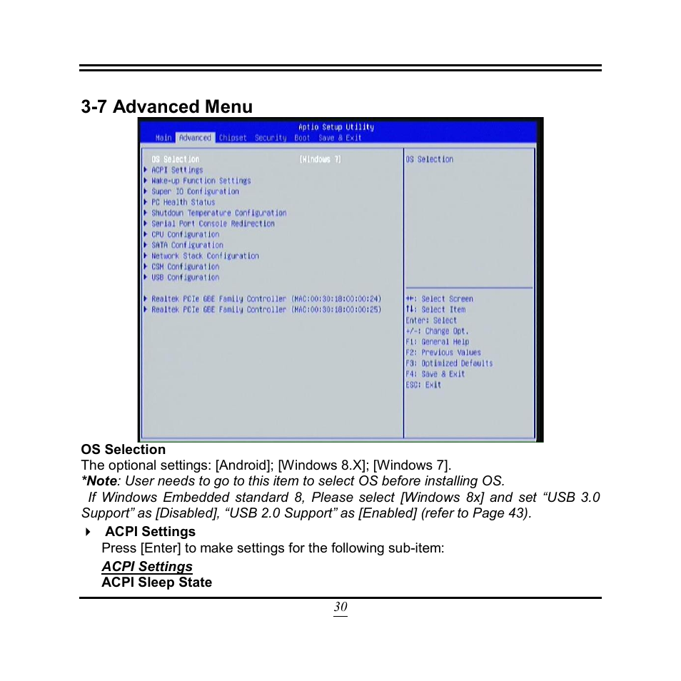 7 advanced menu | Jetway Computer NF9U User Manual | Page 35 / 52