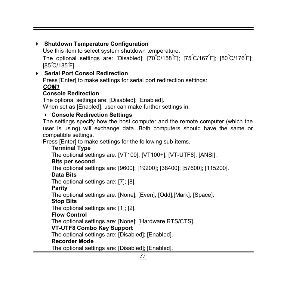 C/158, F]; [75, C/167 | F]; [80, C/176, F]; [85, C/185 | Jetway Computer NF9U User Manual | Page 40 / 52