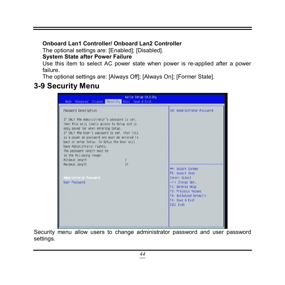 9 security menu | Jetway Computer NF9U User Manual | Page 49 / 52