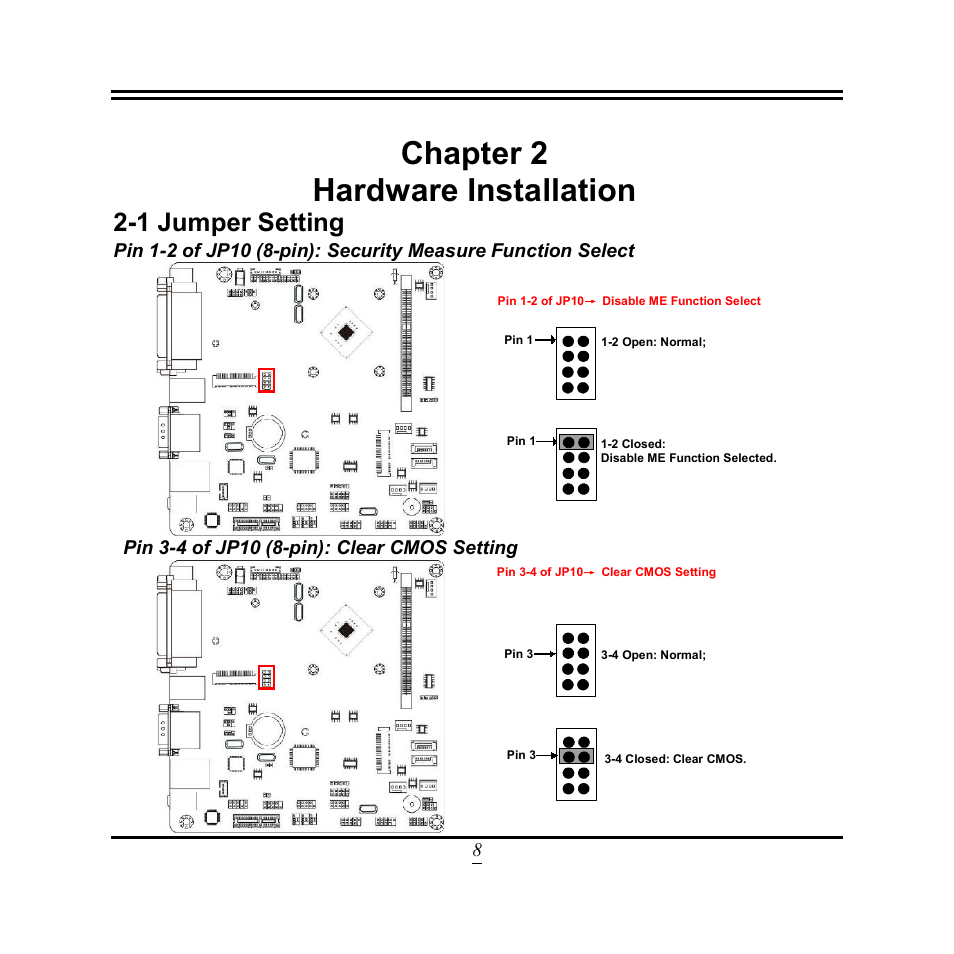 Chapter 2 hardware installation, 1 jumper setting | Jetway Computer NF9T User Manual | Page 13 / 53