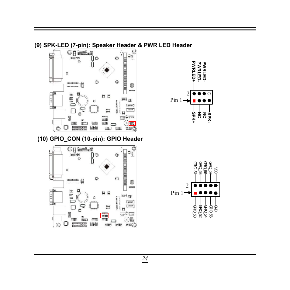 2pin 1, 10) gpio_con (10-pin): gpio header | Jetway Computer NF9T User Manual | Page 29 / 53