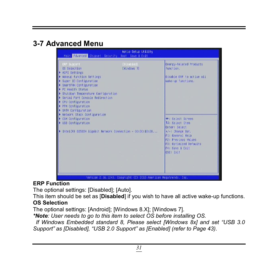 7 advanced menu | Jetway Computer NF9T User Manual | Page 36 / 53