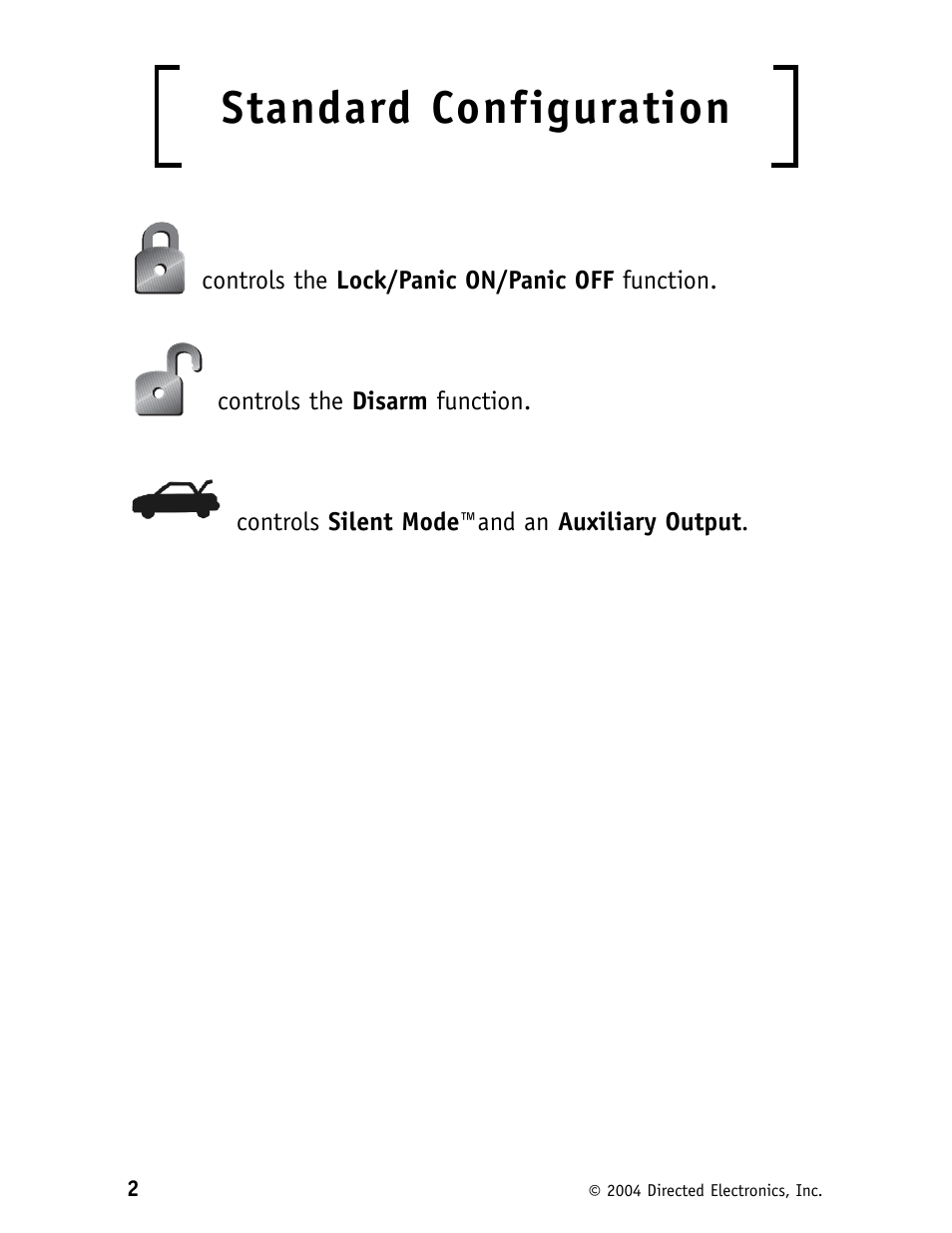 Standard configuration | CLIFFORD G5 11CX 562C User Manual | Page 6 / 20