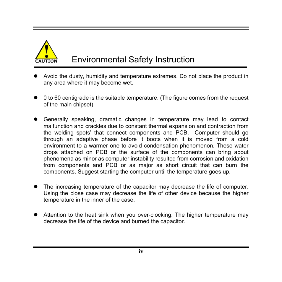 Environmental safety instruction | Jetway Computer NF9M User Manual | Page 4 / 50