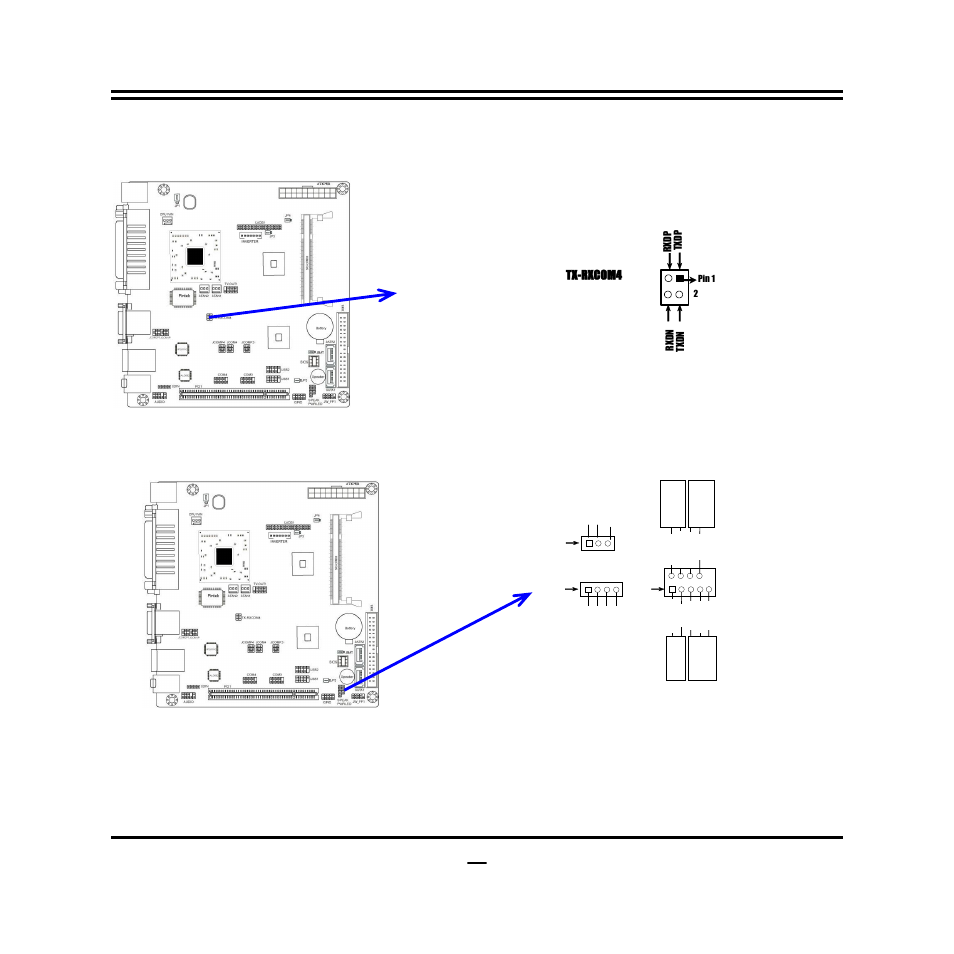 Front panel header, Jw-fp1, Tx-rxcom4 header | Jetway Computer NF94 User Manual | Page 21 / 42