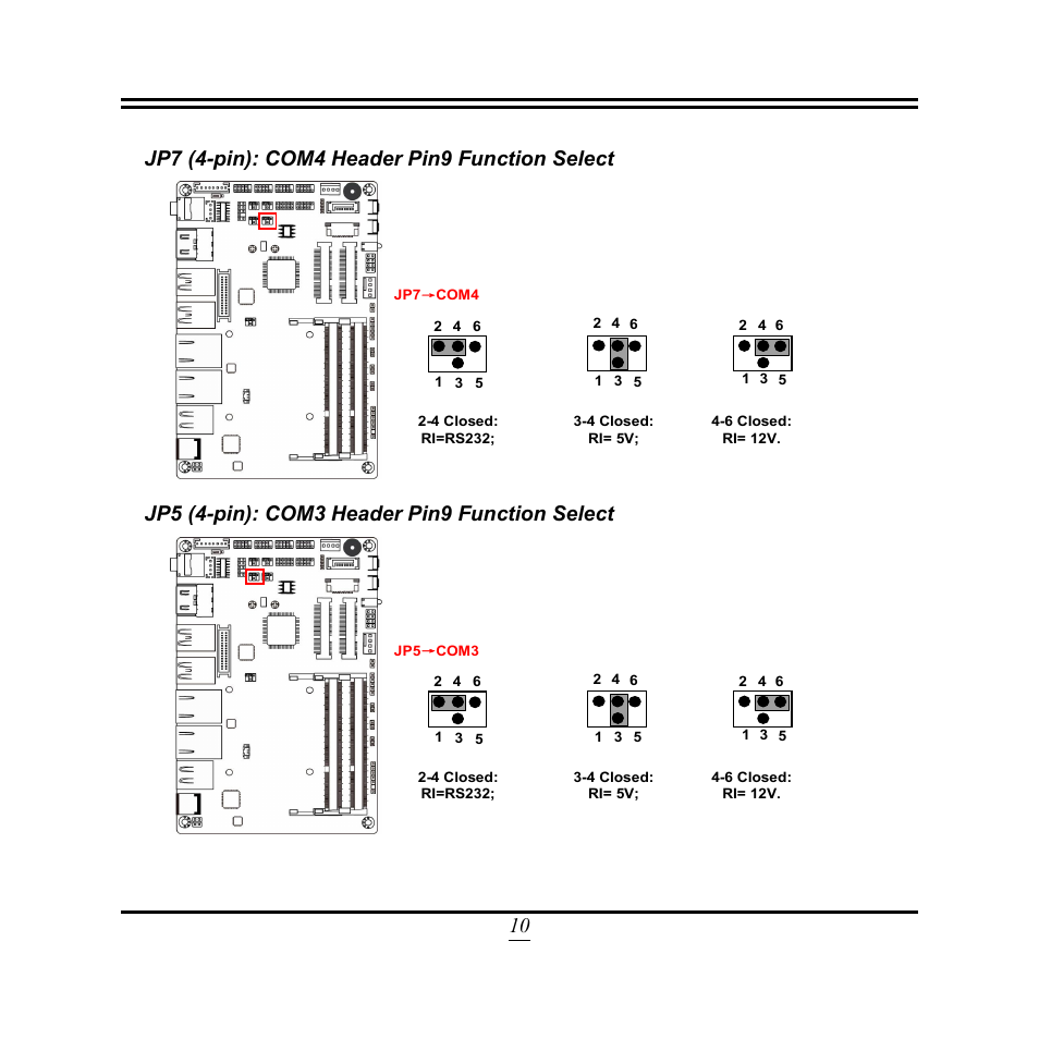 Jp5 (4-pin): com3 header pin9 function select | Jetway Computer NF3E User Manual | Page 15 / 52