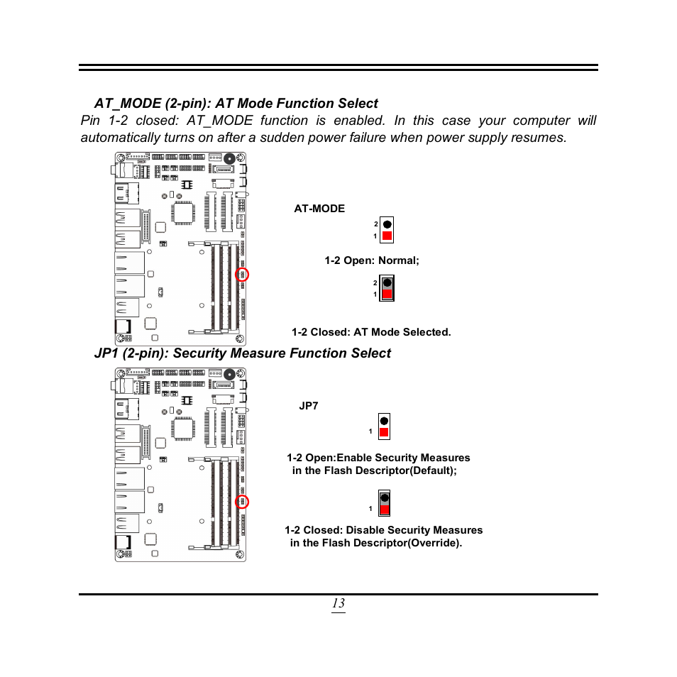 Jp1 (2-pin): security measure function select | Jetway Computer NF3E User Manual | Page 18 / 52
