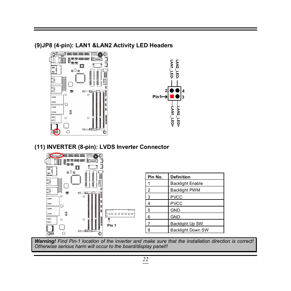 11) inverter (8-pin): lvds inverter connector | Jetway Computer NF3E User Manual | Page 27 / 52