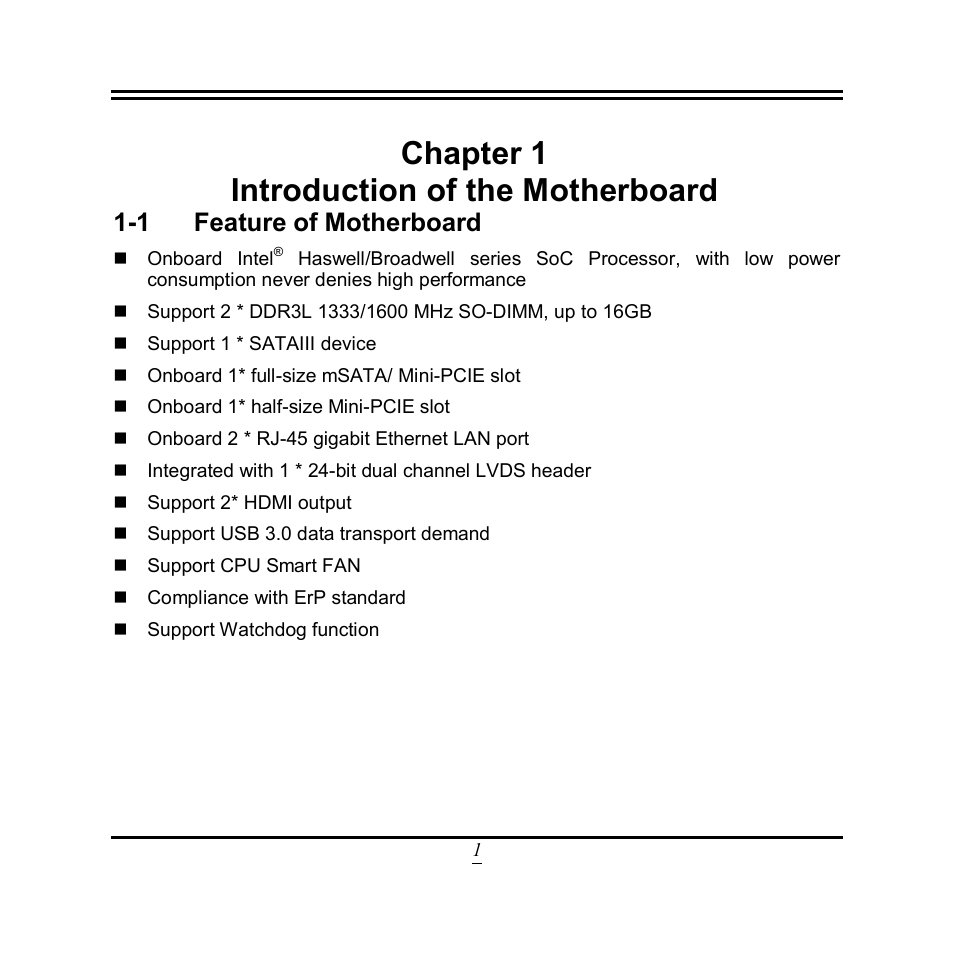 Chapter 1, Introduction of the motherboard, 1 feature of motherboard | Chapter 1 introduction of the motherboard | Jetway Computer NF3E User Manual | Page 6 / 52