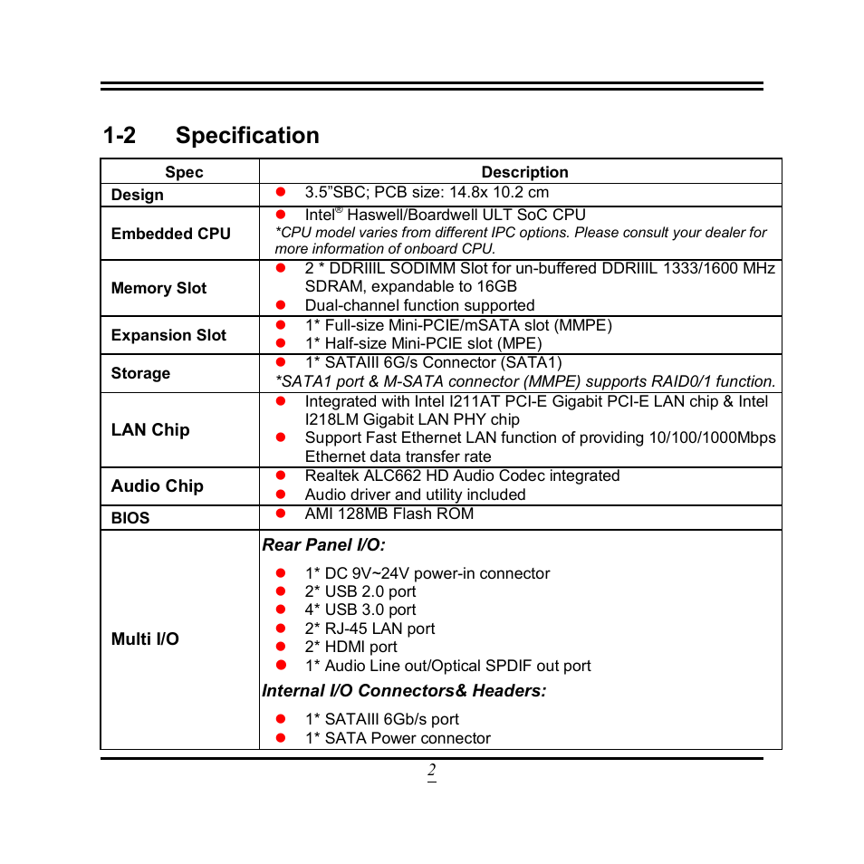 2 specification | Jetway Computer NF3E User Manual | Page 7 / 52