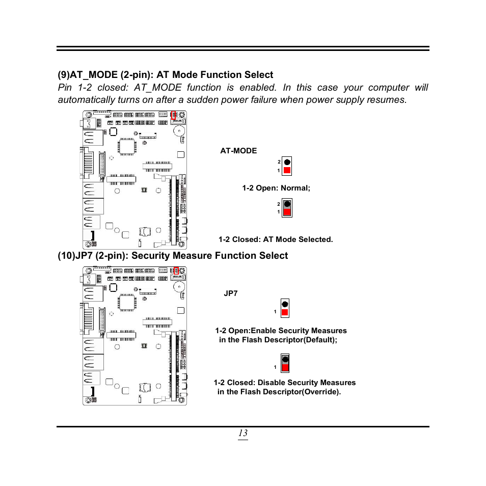 10)jp7 (2-pin): security measure function select | Jetway Computer NF3A User Manual | Page 18 / 48