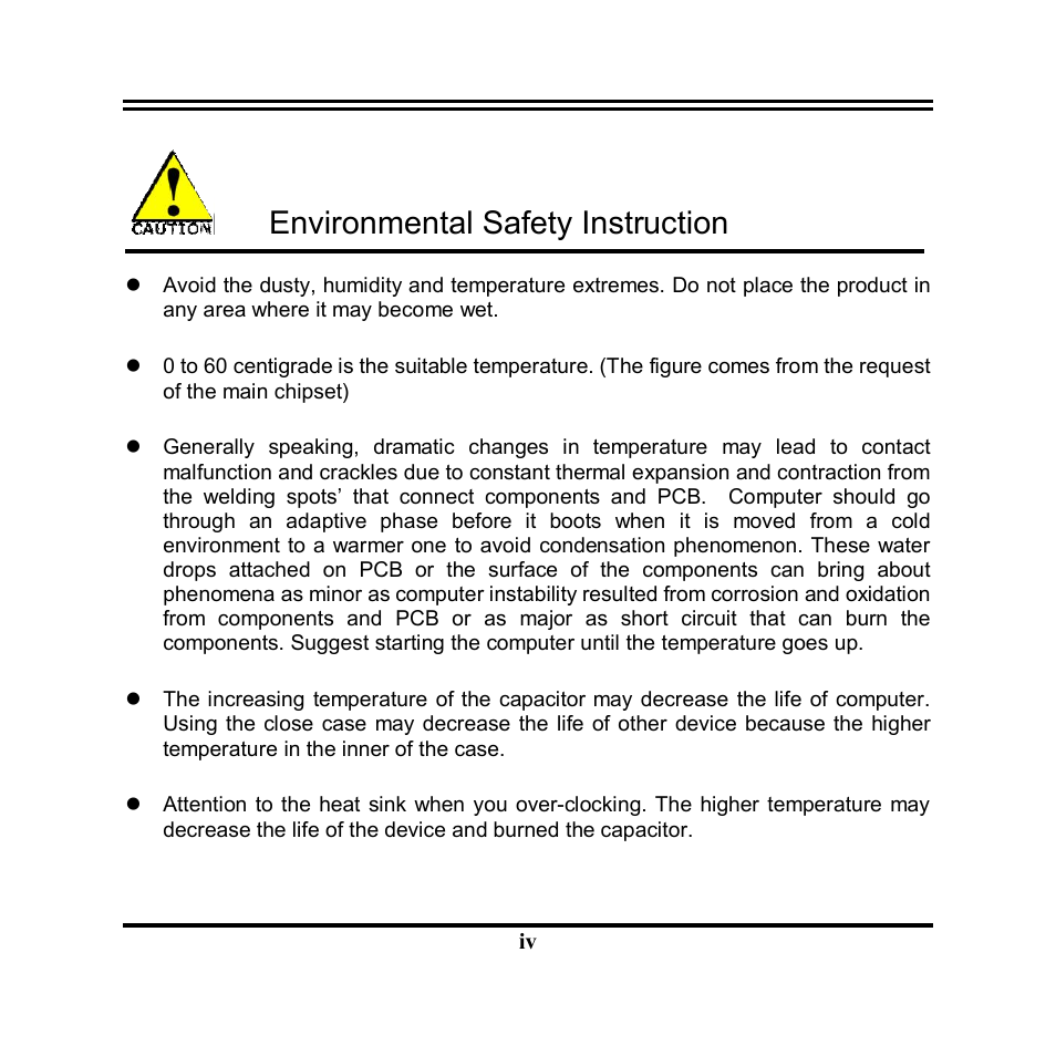 Environmental safety instruction | Jetway Computer NF3A User Manual | Page 4 / 48