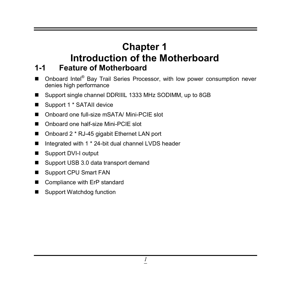 Chapter 1 introduction of the motherboard, 1 feature of motherboard | Jetway Computer NF3A User Manual | Page 6 / 48