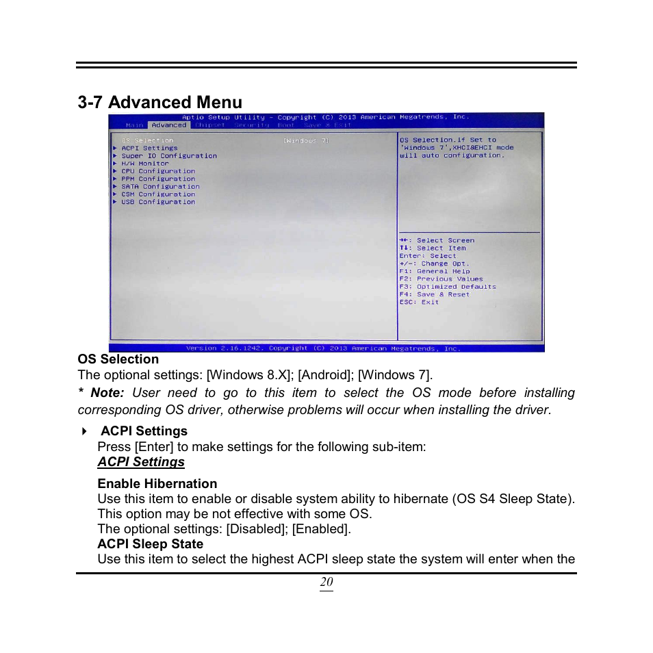7 advanced menu | Jetway Computer NU93 User Manual | Page 25 / 38