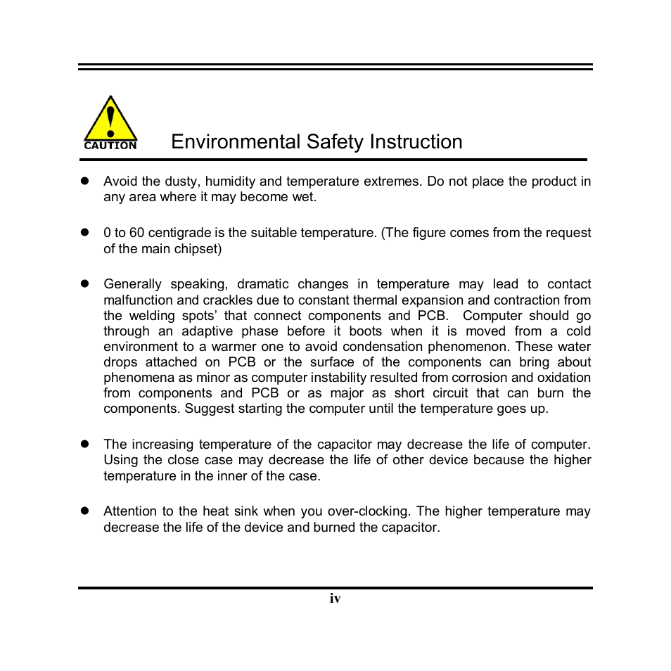 Environmental safety instruction | Jetway Computer NU93 User Manual | Page 4 / 38